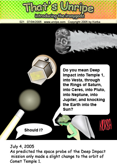 cartoon 21, deep impact mission